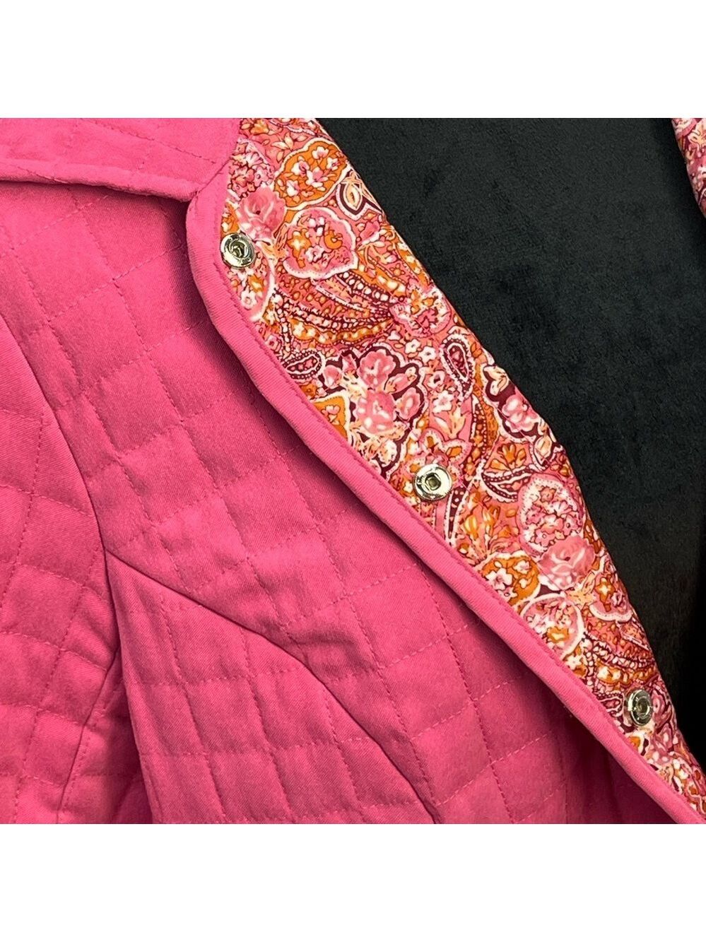 Briggs New York Women’s Pink Quilted Button Down Jacket size 16P EUC - Picture 9 of 16